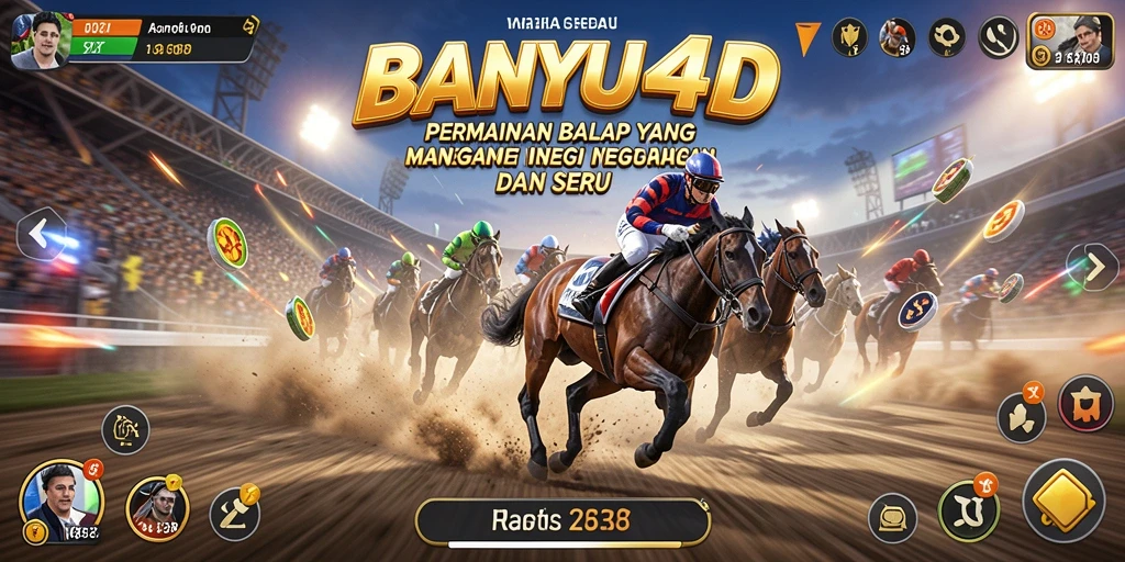 Gameplay BANYU4D yang mendebarkan di lintasan balap.