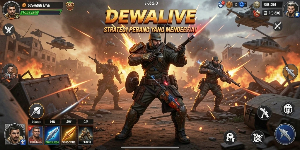 Screenshot gameplay DEWALIVE yang menampilkan strategi pertempuran mendebarkan.