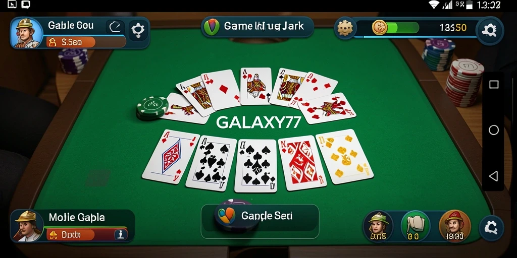 Tampilan gameplay Gaple yang seru dan interaktif di GALAXY77.
