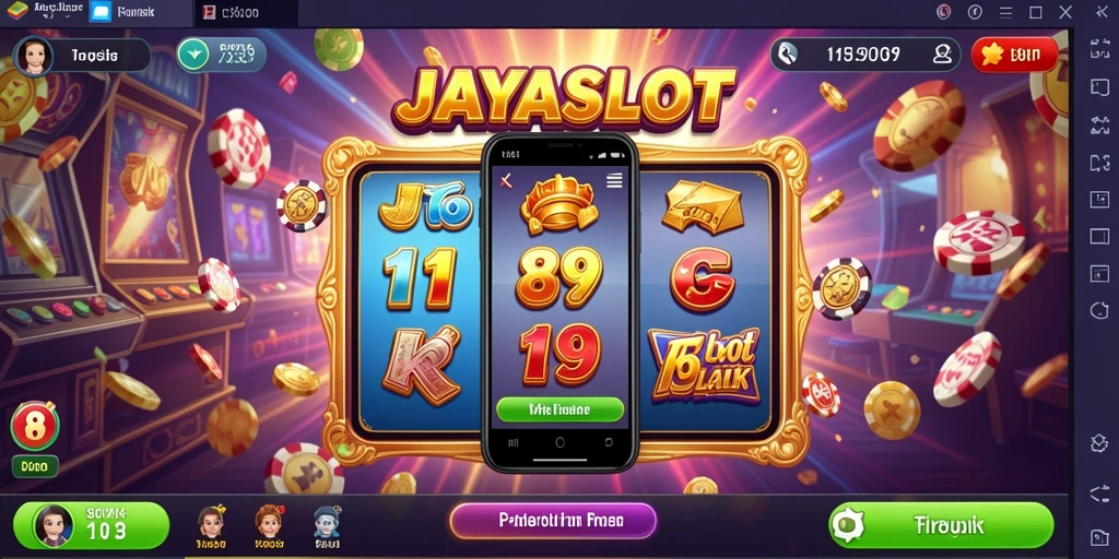 Screenshot utama JAYASLOT menampilkan gameplay simulasi slot yang menarik.