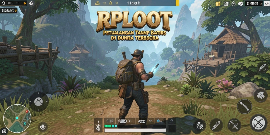 Gameplay RPLOOT menampilkan petualangan menakjubkan di dunia terbuka.