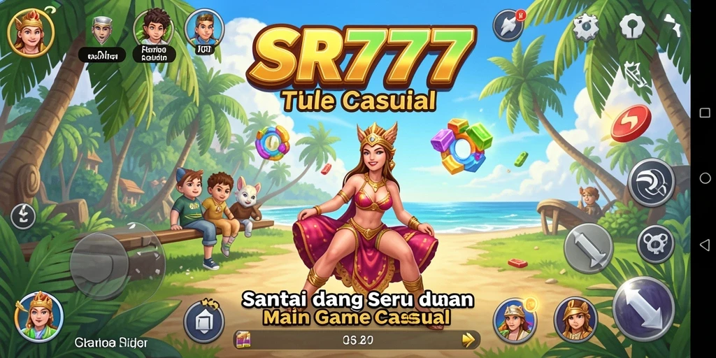 Tampilan gameplay santai dan penuh warna dalam SR777.