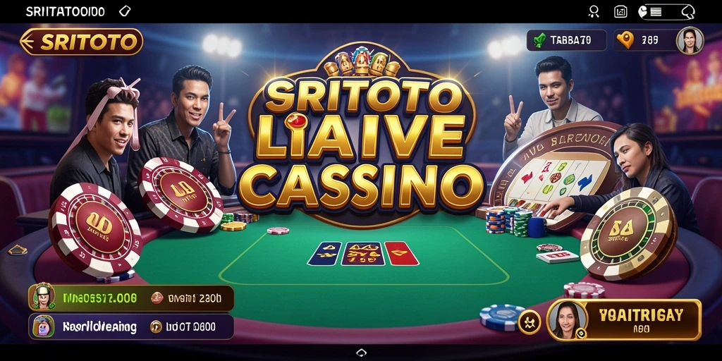 Tangkapan layar game Live Casino SRITOTO yang menunjukkan dealer langsung dan permainan seru.