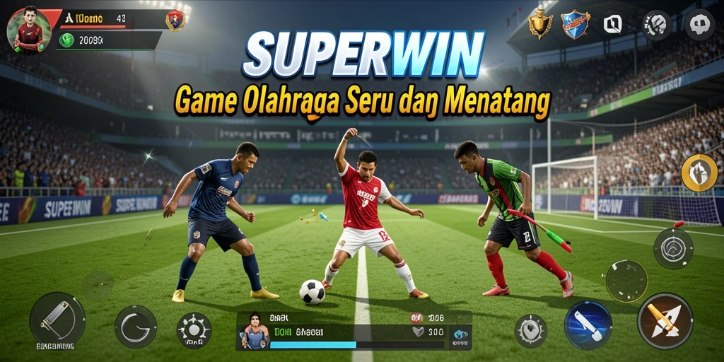 Gameplay seru dalam SUPERWIN dengan berbagai cabang olahraga.