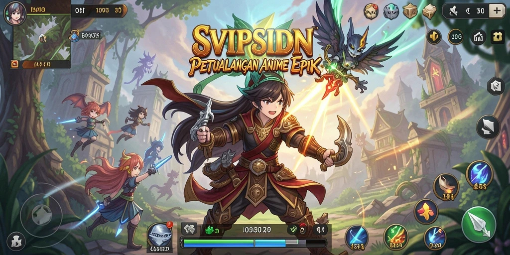 Tampilan gameplay seru dalam dunia Anime yang memikat.