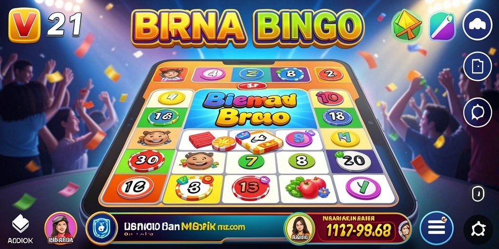 Screenshot gameplay V21 yang menunjukkan keseruan permainan Bingo.